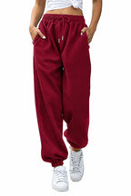 Kadın Bordo Kalın İ̇çi Polarlı Basic Jogger Örme Eşofman Altı - Bordo - 1