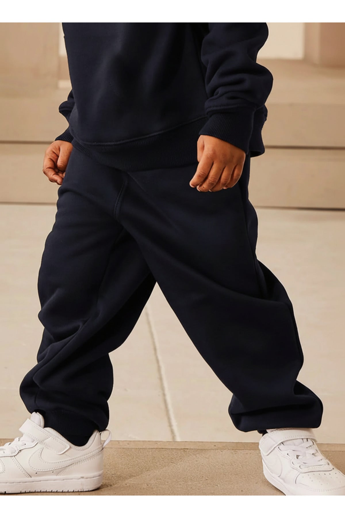 Unisex Anne Baba Çocuk 3 İ̇pli̇k Şardonlu Eşofman Takimi Kombi̇ni̇ (tekli̇ Ürün) - Lacivert - 4