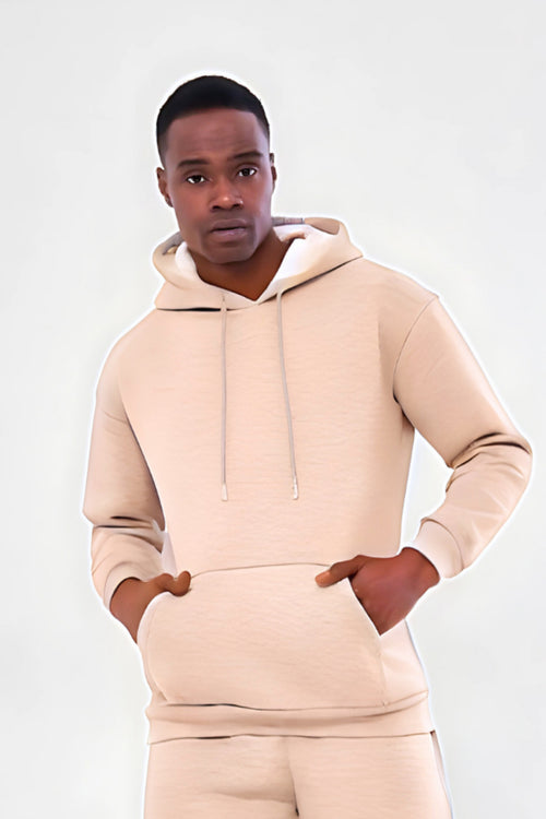 3iplik Bisiklet Yaka Kalın Sweatshirt Pamuklu - Krem - 1