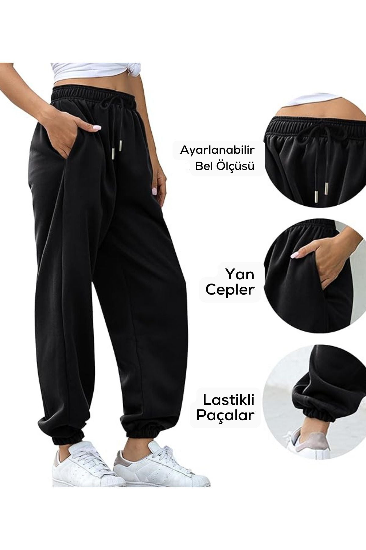 Kadın Black/siyah Jogger Eşofman Altı - Siyah - 4