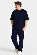 Erkek Kısa Kollu Basic Oversize Eşofman Takımı - Lacivert - 1