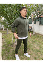 Unisex Haki Yeşil Şardonlu Eşofman Takımı - HAKİ YEŞİL - 3
