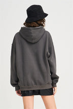 Unisex Kapşonlu Kanguru Cep 3 İ̇plik Uzun Kollu Sweatshirt Hoodie - Füme - 6