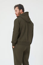 Erkek Trend Model Kanguru Cep Sweatshirt - Haki - 2