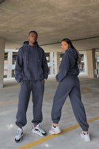 Çiftlere Özel (tekli̇) Oversize Couple Eşofman Takımı - Füme - 1