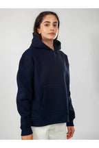 Oversize Hoodie Okul Sweatshirt - Lacivert - 2