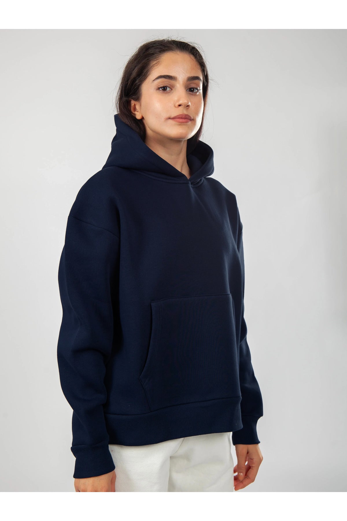Oversize Hoodie Okul Sweatshirt - Lacivert - 2