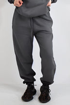 Oversize Bol Kesim Eşofman Altı Lastikli - Füme - 1