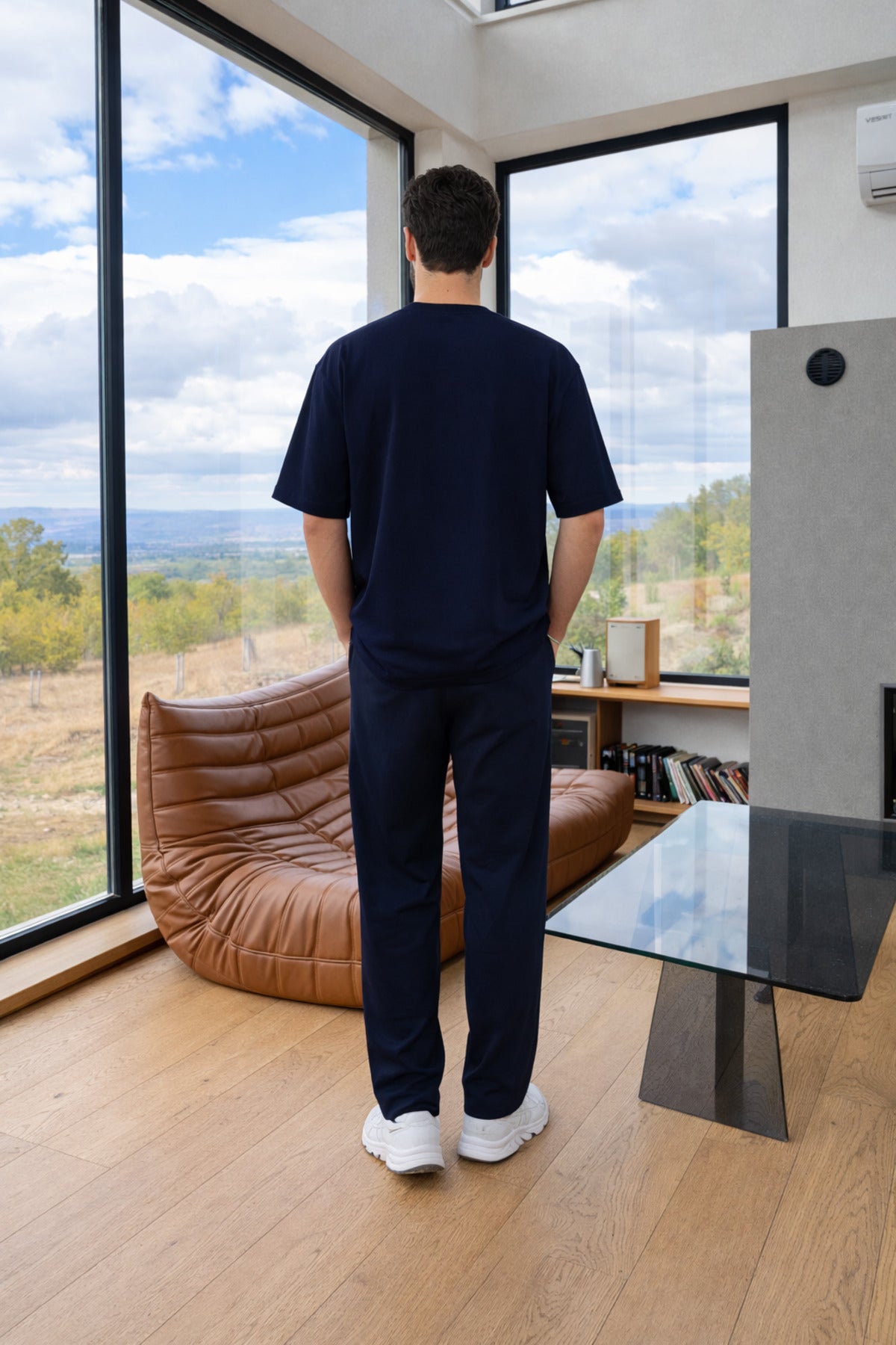 Yeni Sezon Erkek Oversize Takım Trend Model - Lacivert - 3