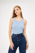 Kadın Bebe Mavi̇si̇ Fitilli Basic Örme Askılı Trend Spor Atlet - BEBE MAVİ - 1