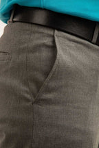 Genç Lise Boy Okul Pantolonu Dokuma Kumaş Pantolon - Gri - 3