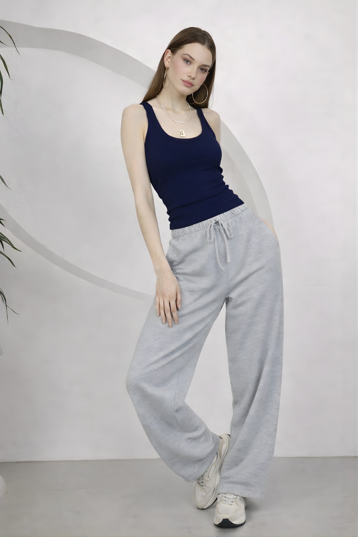 Kadin Fi̇ti̇lli̇ Kalin Askili Esnek Body Atlet - Lacivert - 3