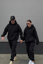 Unisex 3 İ̇pli̇k Şardonlu Oversi̇ze Çi̇ftleri̇n Kullanimina Uygun (tekli̇) - Siyah - 2