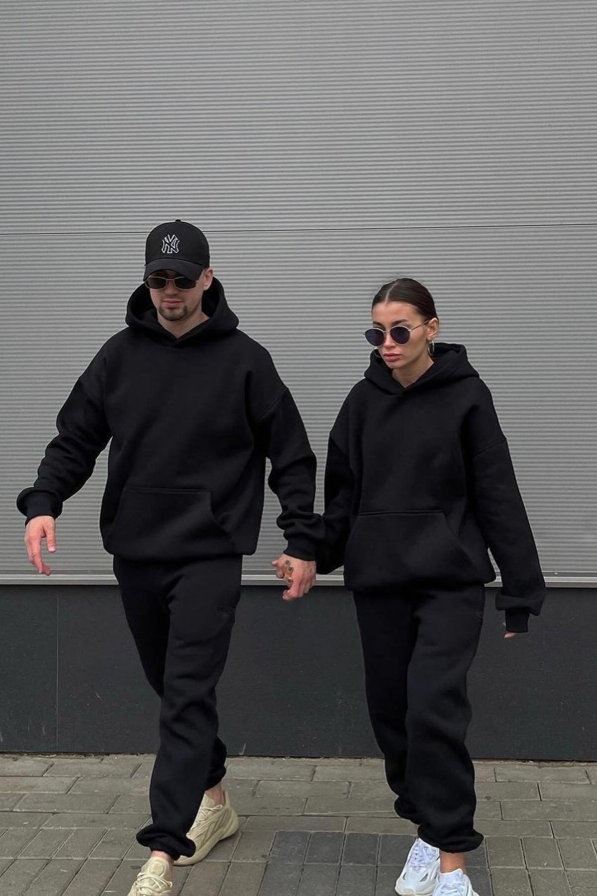Unisex 3 İ̇pli̇k Şardonlu Oversi̇ze Çi̇ftleri̇n Kullanimina Uygun (tekli̇) - Siyah - 2
