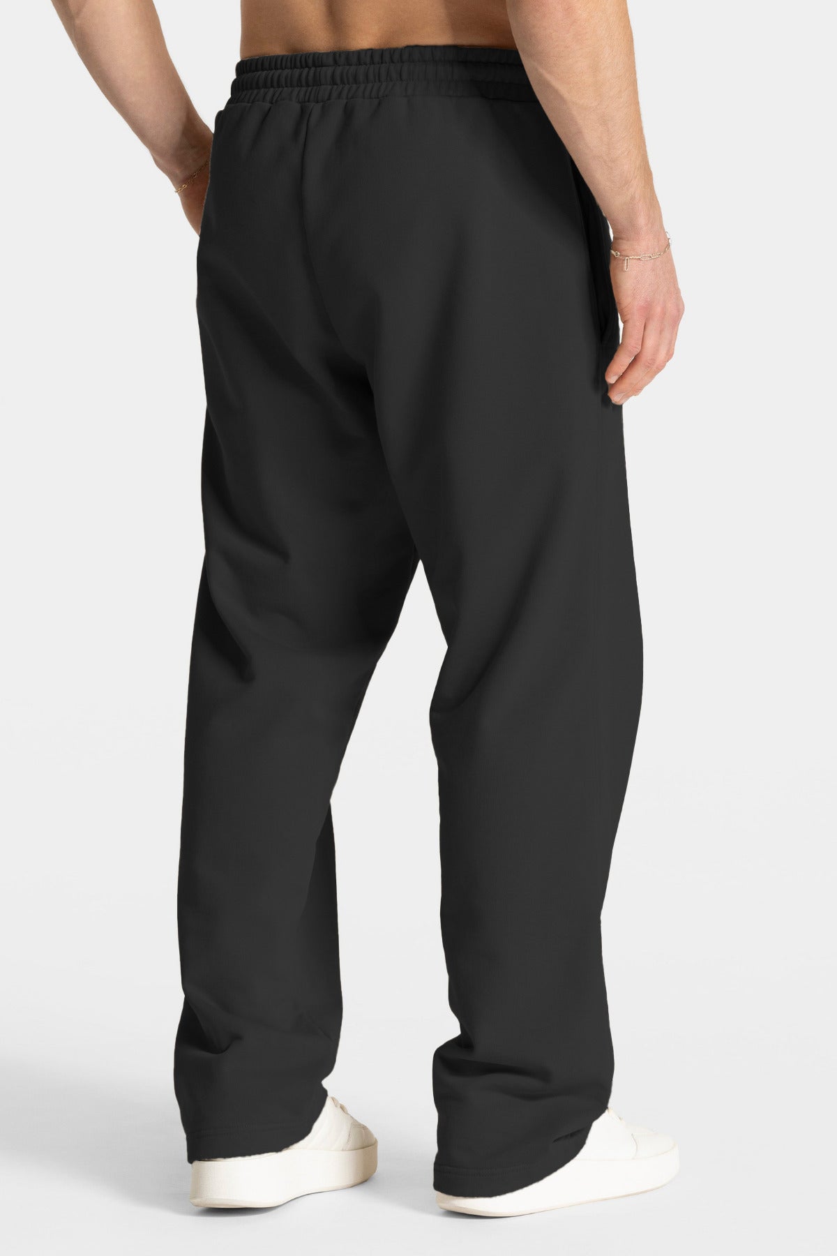 Erkek Kısa Kollu Basic Oversize Eşofman Takımı - Siyah - 3