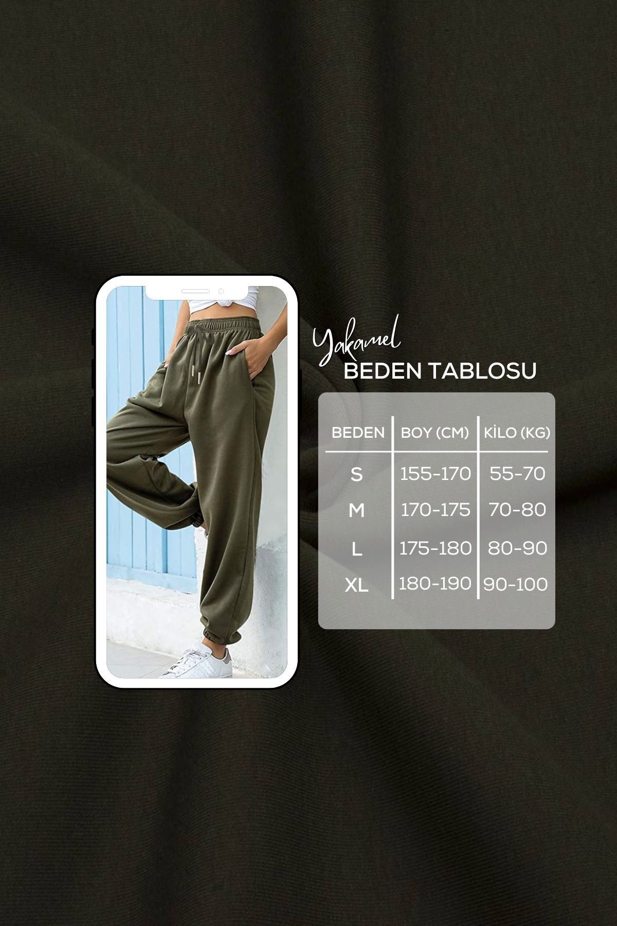 Kadın Haki Kalın İ̇çi Polarlı Basic Jogger Örme Eşofman Altı - Haki - 5