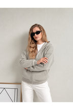 Kadin 3 İ̇pli̇k Kapüşonlu Fermuarli Oversi̇ze Sweatshirt Hirka - Gri - 1