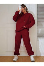 Kadin Oversi̇ze Jogger Eşfoman Takimi - CLARET RED - 2