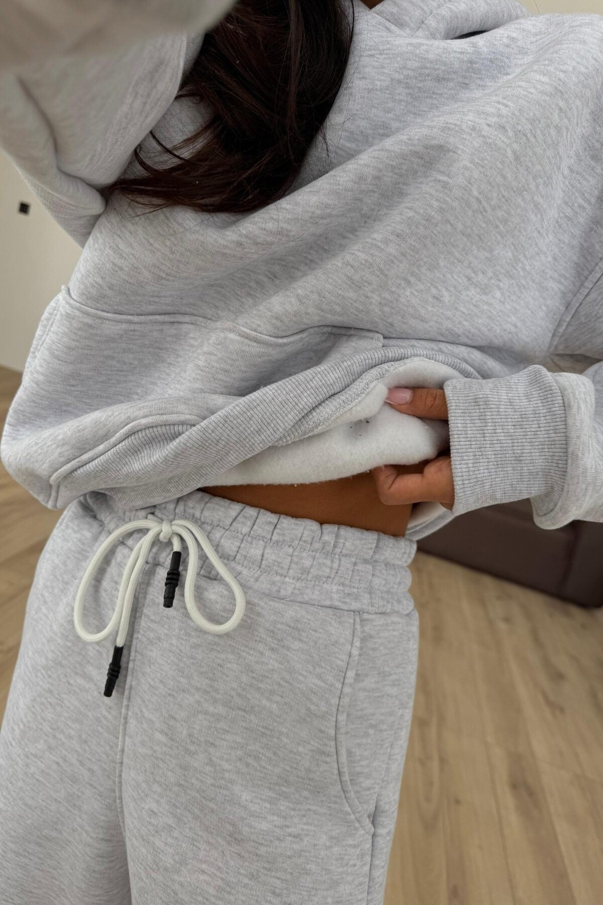Kadın Boyfriend 3 İplik Şardonlu Bol Paça Oversize Casual Takım - Grimelanj - 3