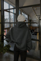 Kadin Füme 3 İ̇pli̇k Şardonlu Yumuşak Oversi̇ze Kapüşonlu Sweatshirt - Füme - 3