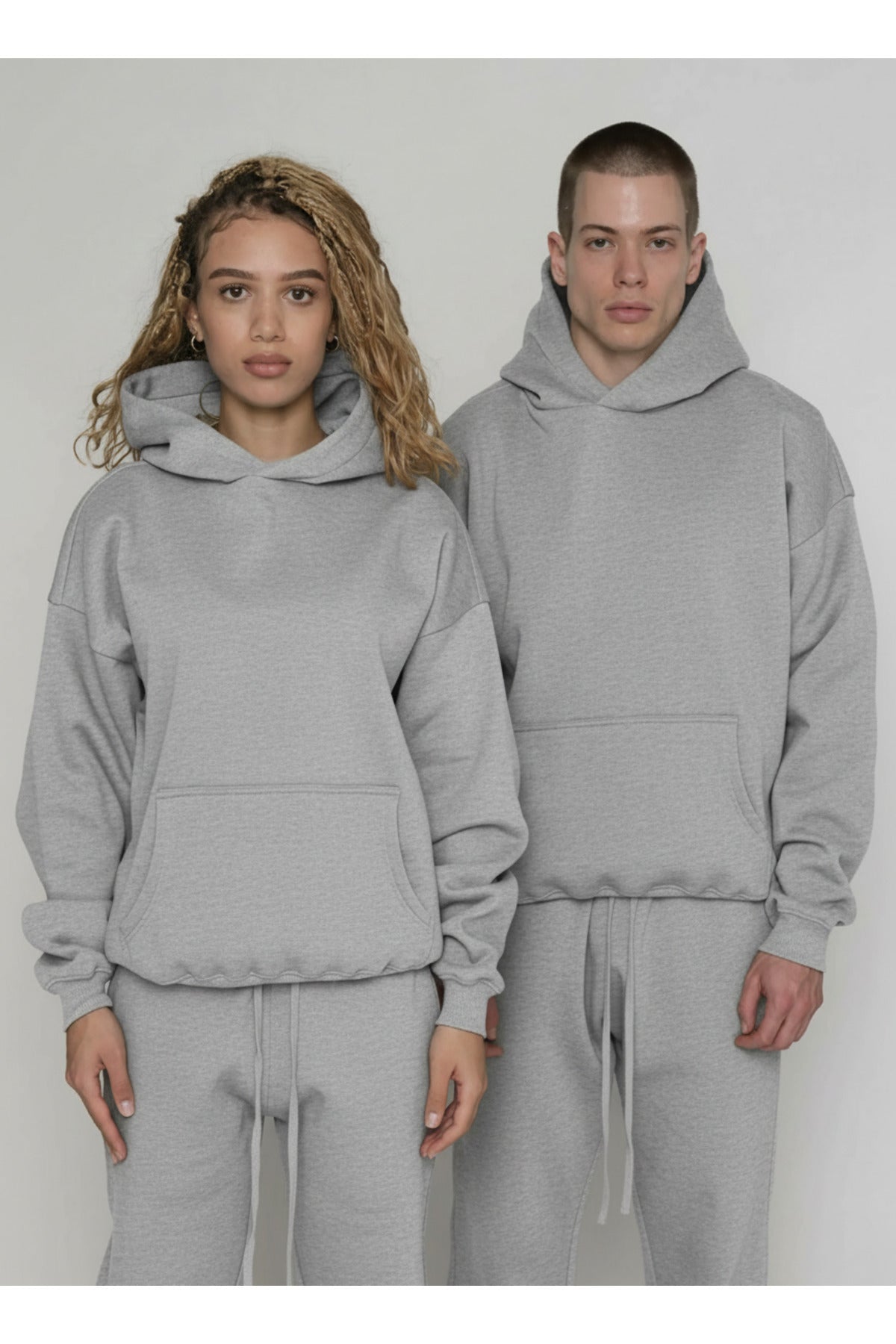 Unisex 3 İ̇pli̇k Şardonlu Çi̇ftleri̇n Kullanimina Uygun Eşofman Takimi (tekli̇) - Gri Melanj - 1