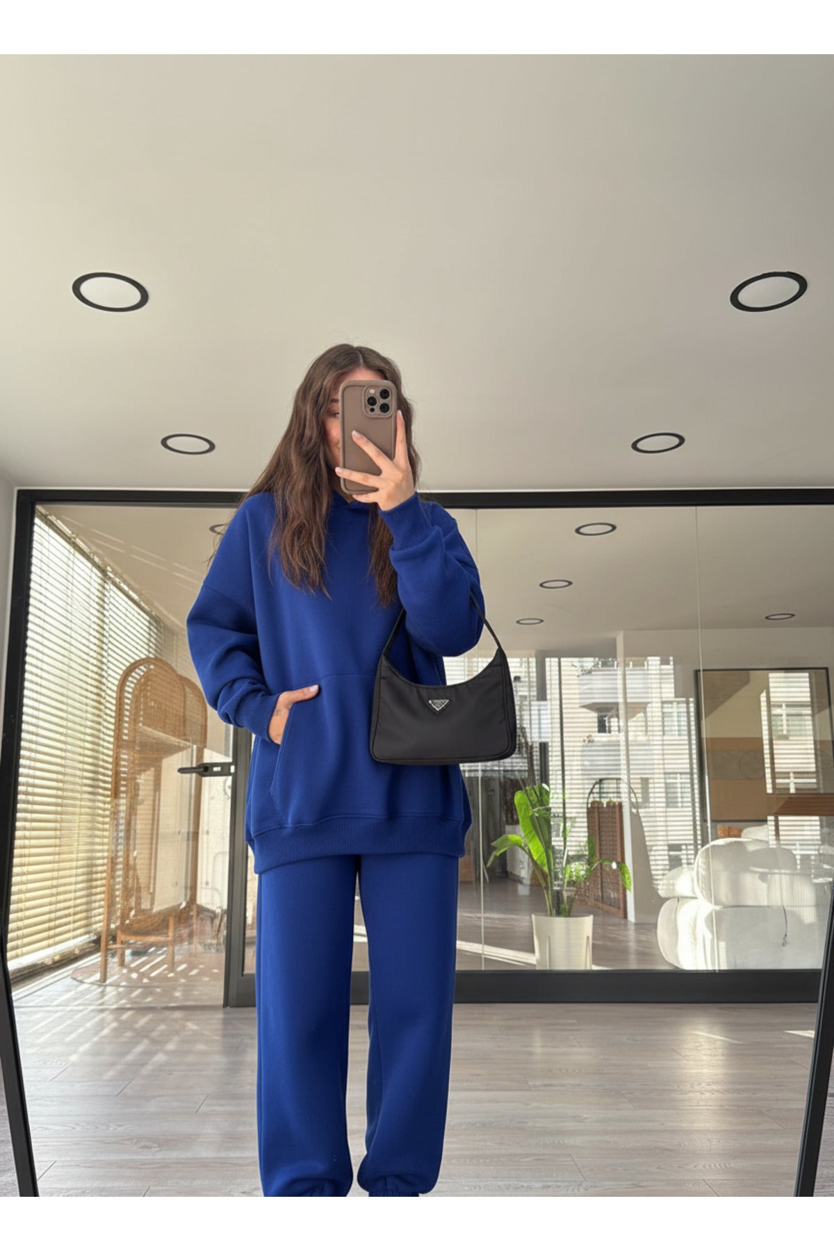 Kadin 3i̇pli̇k Şardonlu Premi̇um Eşofman Takimi - Saks Mavi - 3
