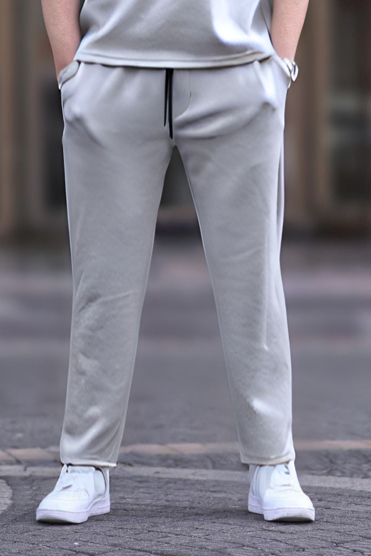 Erkek Relaxed Rahat Beli Lastikli Pijama Altı - Gri - 1