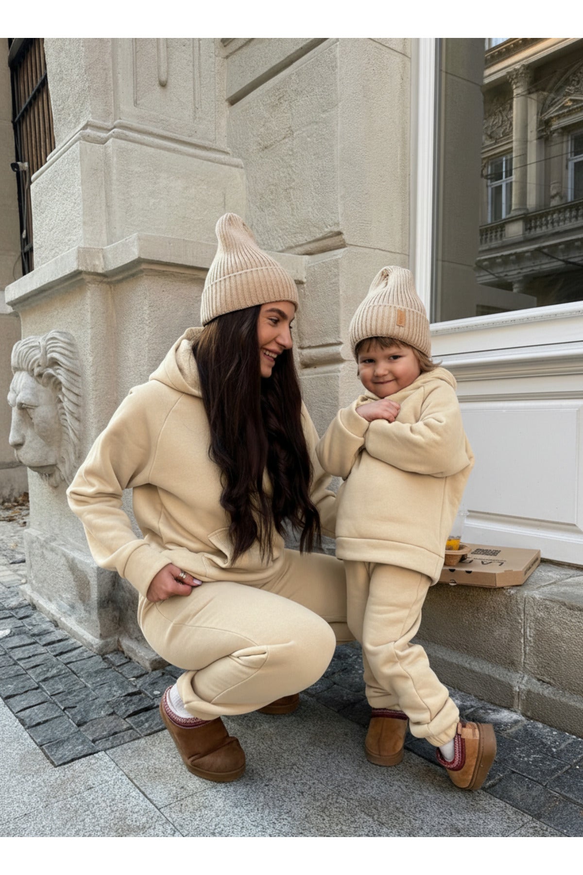 Unisex Ai̇le Kombi̇ni̇ Eşofman Takimi (tekli̇) - Bej - 2
