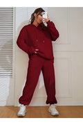Kadin Oversi̇ze Jogger Eşfoman Takimi - CLARET RED - 1