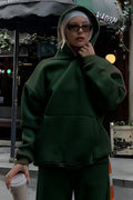 Premium Kalite 3 İplik Sweatshirt Kapuşonlu - Haki - 1