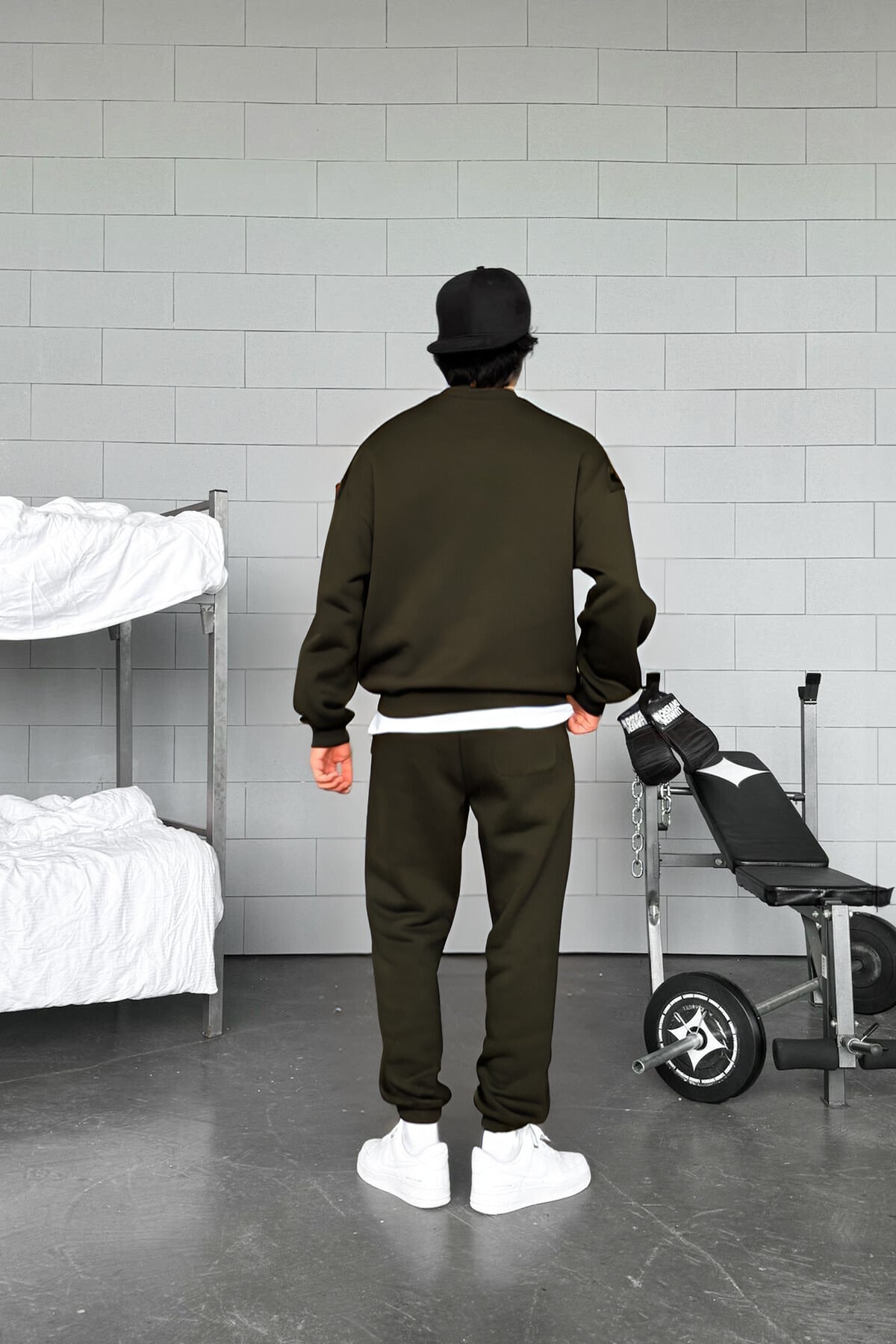 Erkek Trend Model Oversize Günlük Ve Spor Model Eşofman Takımı - Haki - 2