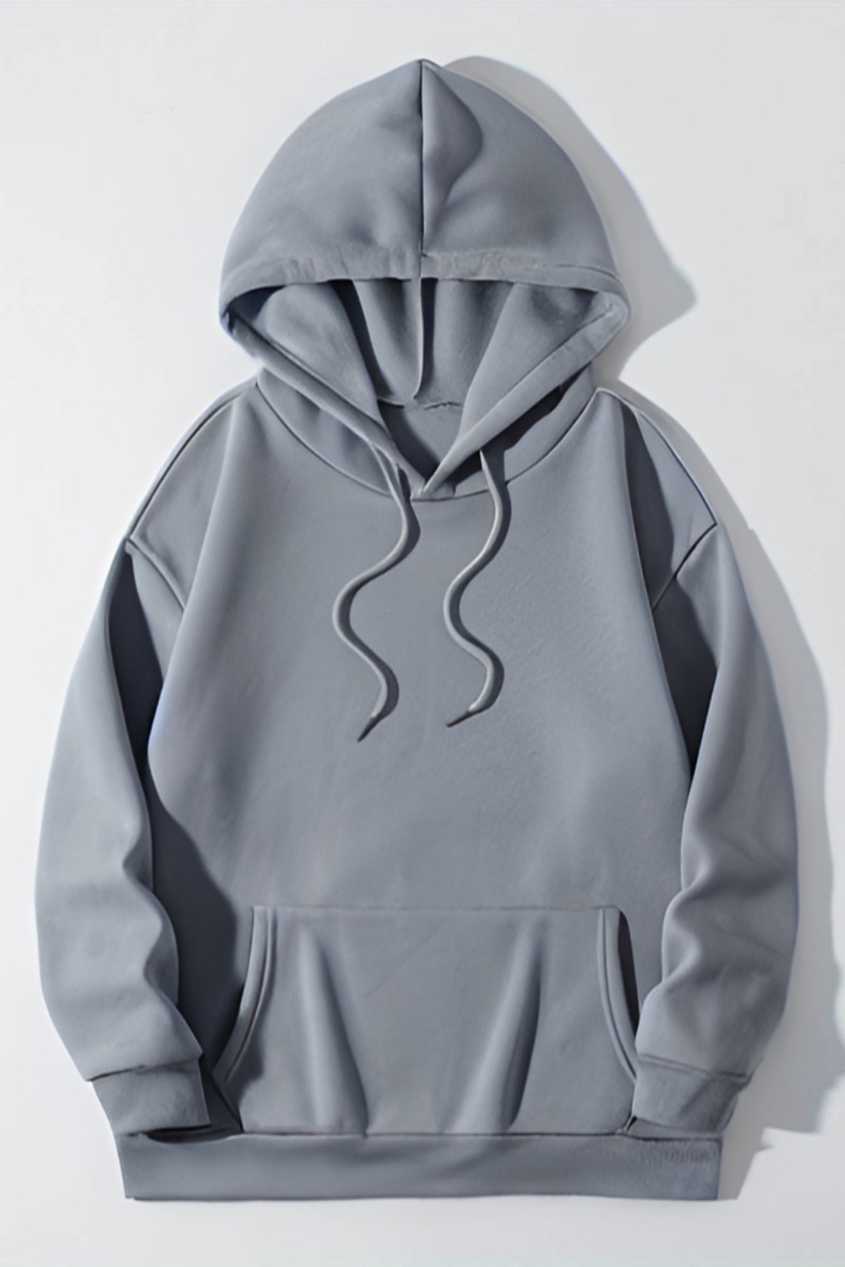 3 İ̇plik Düz Baskısız Bol Kesim Şardonlu Mevsimlik Okul Sweatshirt - Gri - 1