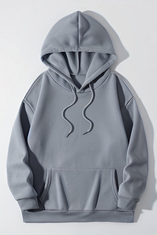 3 İ̇plik Düz Baskısız Bol Kesim Şardonlu Mevsimlik Okul Sweatshirt - Gri - 1