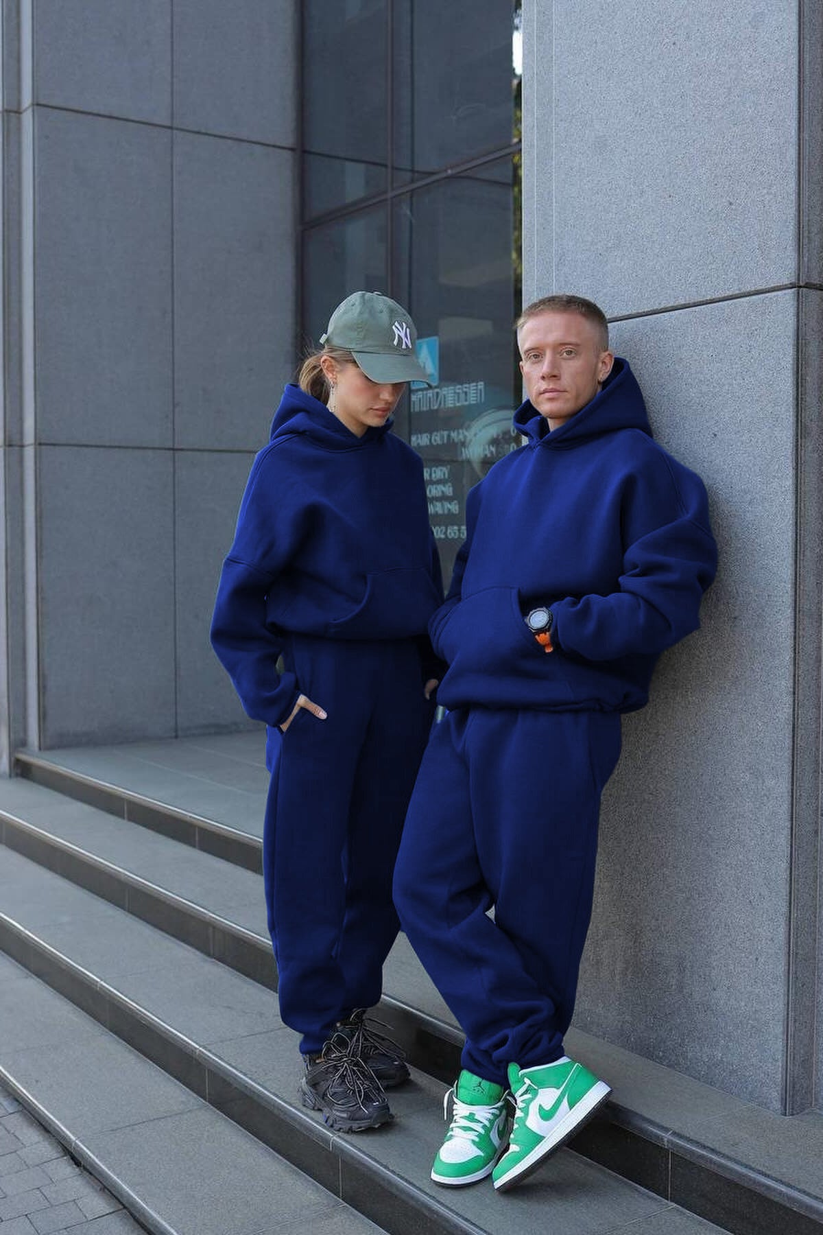 Unisex 3 İ̇pli̇k Şardonlu Çi̇ftleri̇n Kullanimina Uygun Jogger Eşofman Takimi (tekli̇) - Saks Mavisi - 2