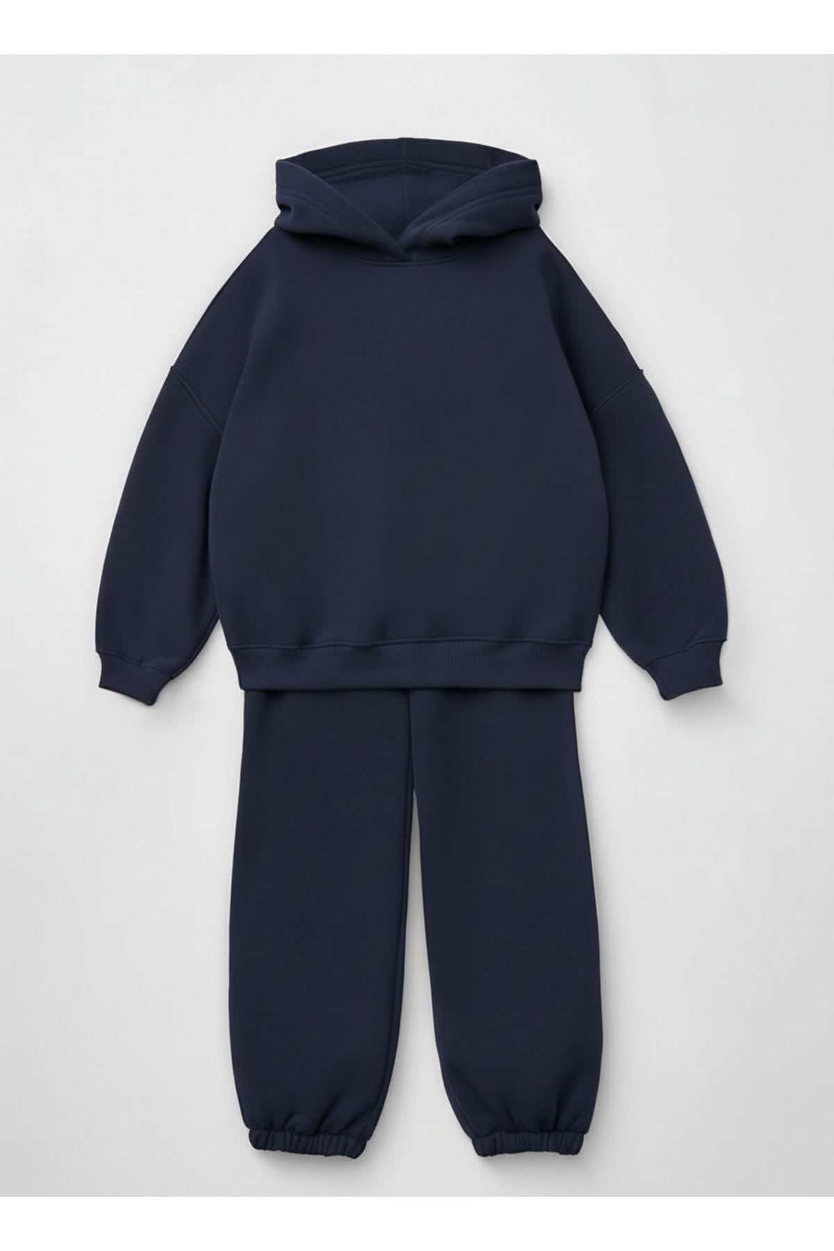 Unisex 3 İ̇pli̇k Şardonlu Oversi̇ze Anne Çocuk Ai̇le Eşofman Takimi - Lacivert - 3