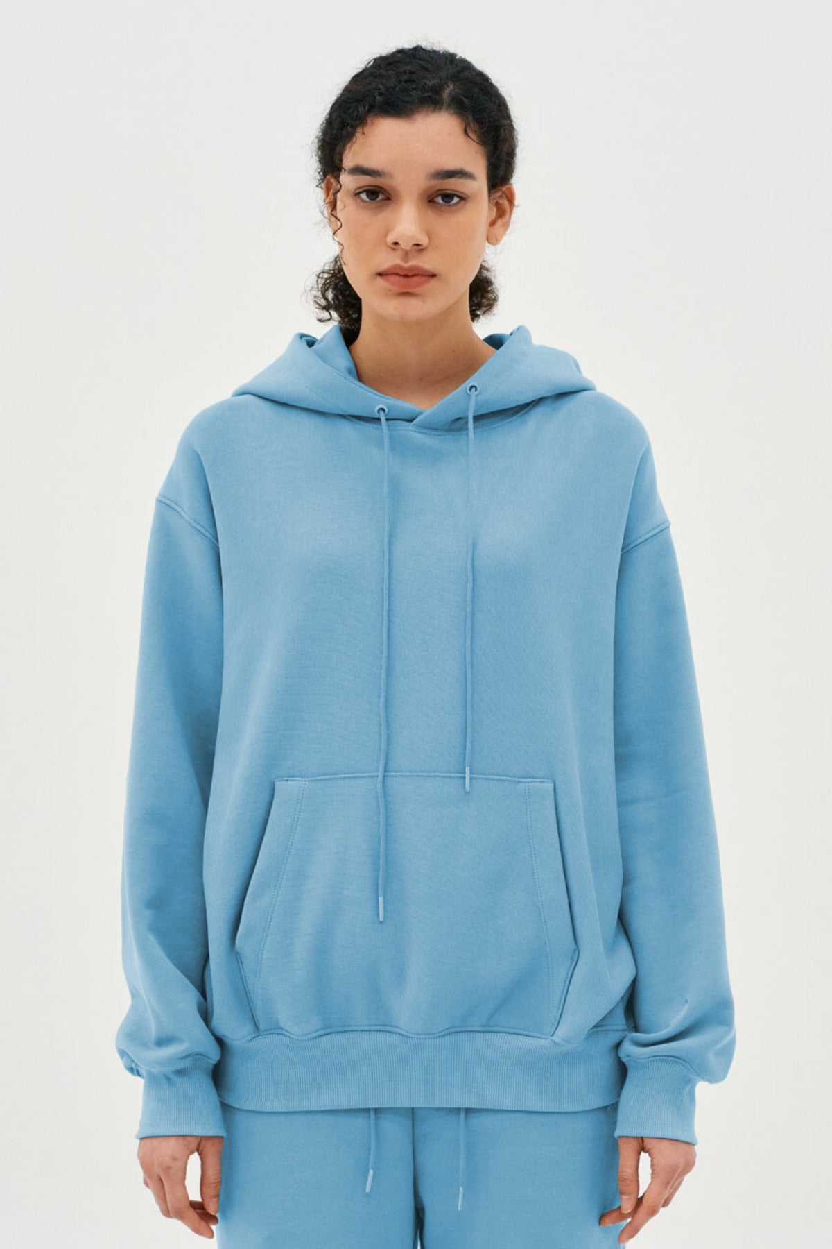 Unisex 3 İ̇pli̇k Şardonlu Oversi̇ze Çi̇ftleri̇n Kullanimina Uygun Eşofman Takimi (tekli̇) - Bebe Mavisi - 2