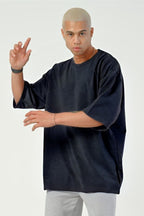Erkek Oversize Penye Nefes Alan T-shirt - ANTRASİT - 2