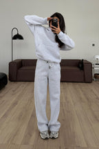 Kadın Boyfriend 3 İplik Şardonlu Bol Paça Oversize Casual Takım - Grimelanj - 1
