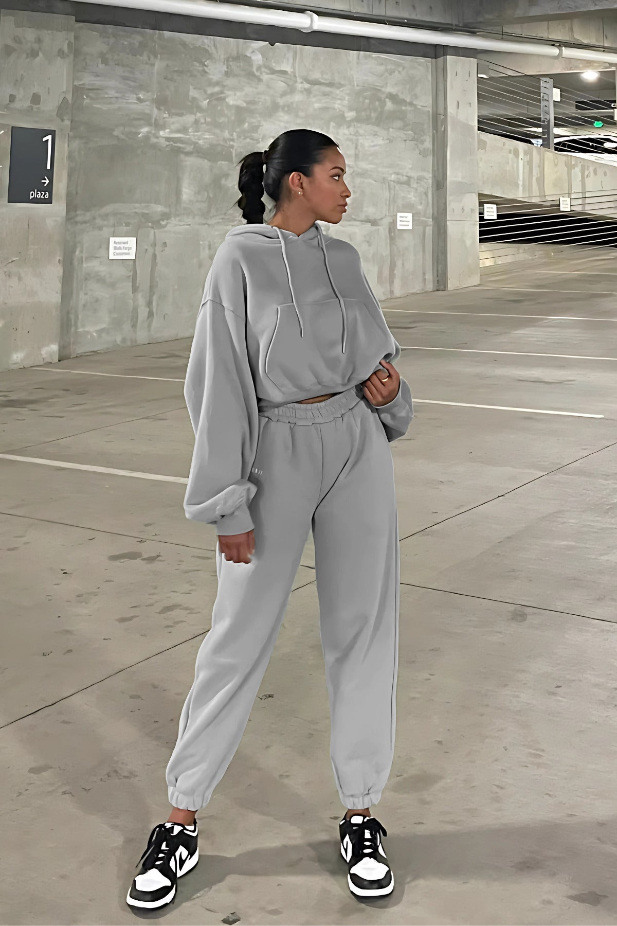 Çiftlere Özel (tekli̇) Oversize Couple Eşofman Takımı - Gri - 3