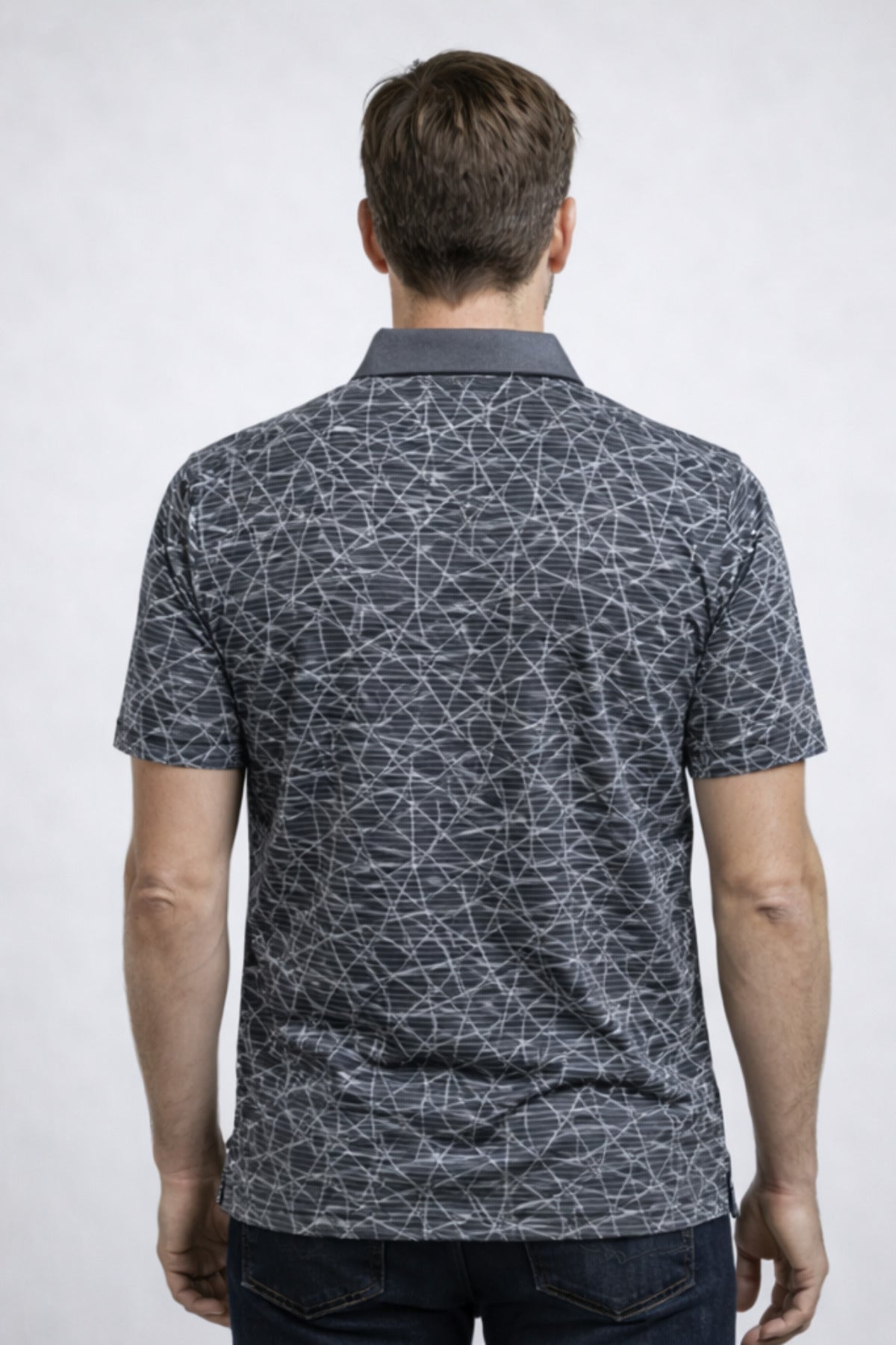 Erkek Polo Yaka Baba Grubu Kısa Kollu Tişört Regular Fit Yazlık - Gri Siyah - 3