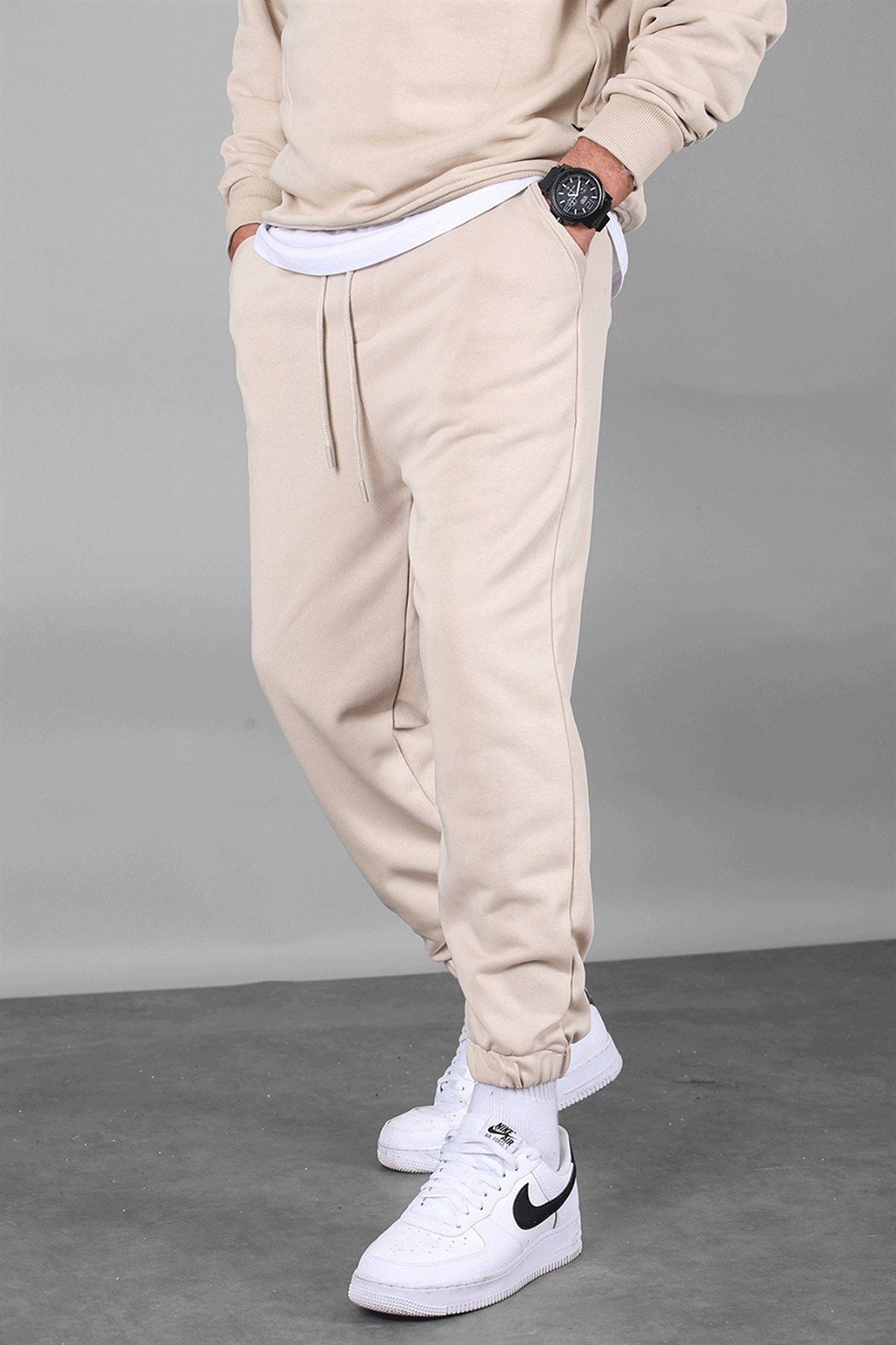 Bej Erkek Basic Regular Fit Erkek Eşofman Altı - Bej - 1
