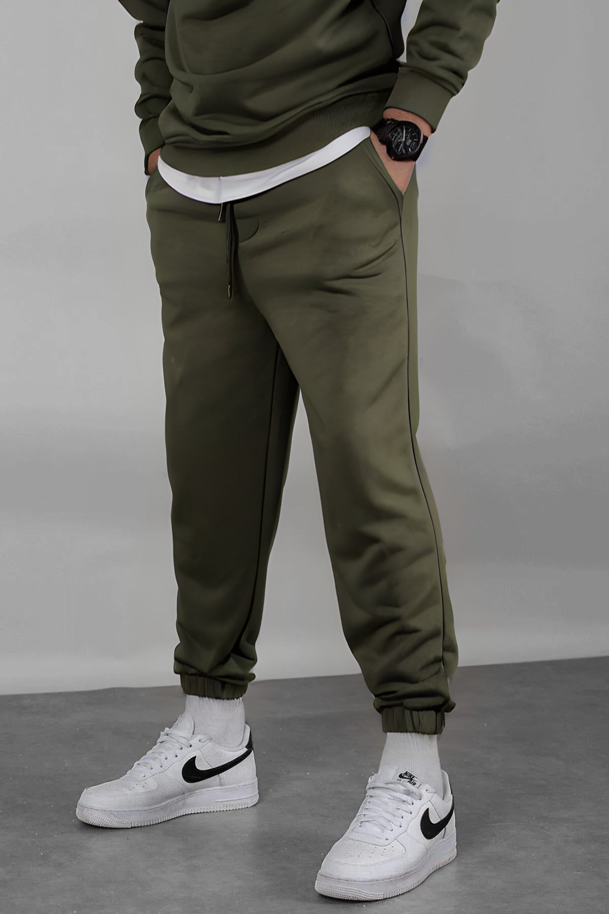 Haki Erkek Basic Regular Fit Erkek Eşofman Altı - Haki - 1