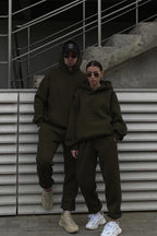 Unisex 3 İ̇pli̇k Şardonlu Oversi̇ze Çi̇ftleri̇n Kullanimina Uygun (tekli̇) - Haki - 2