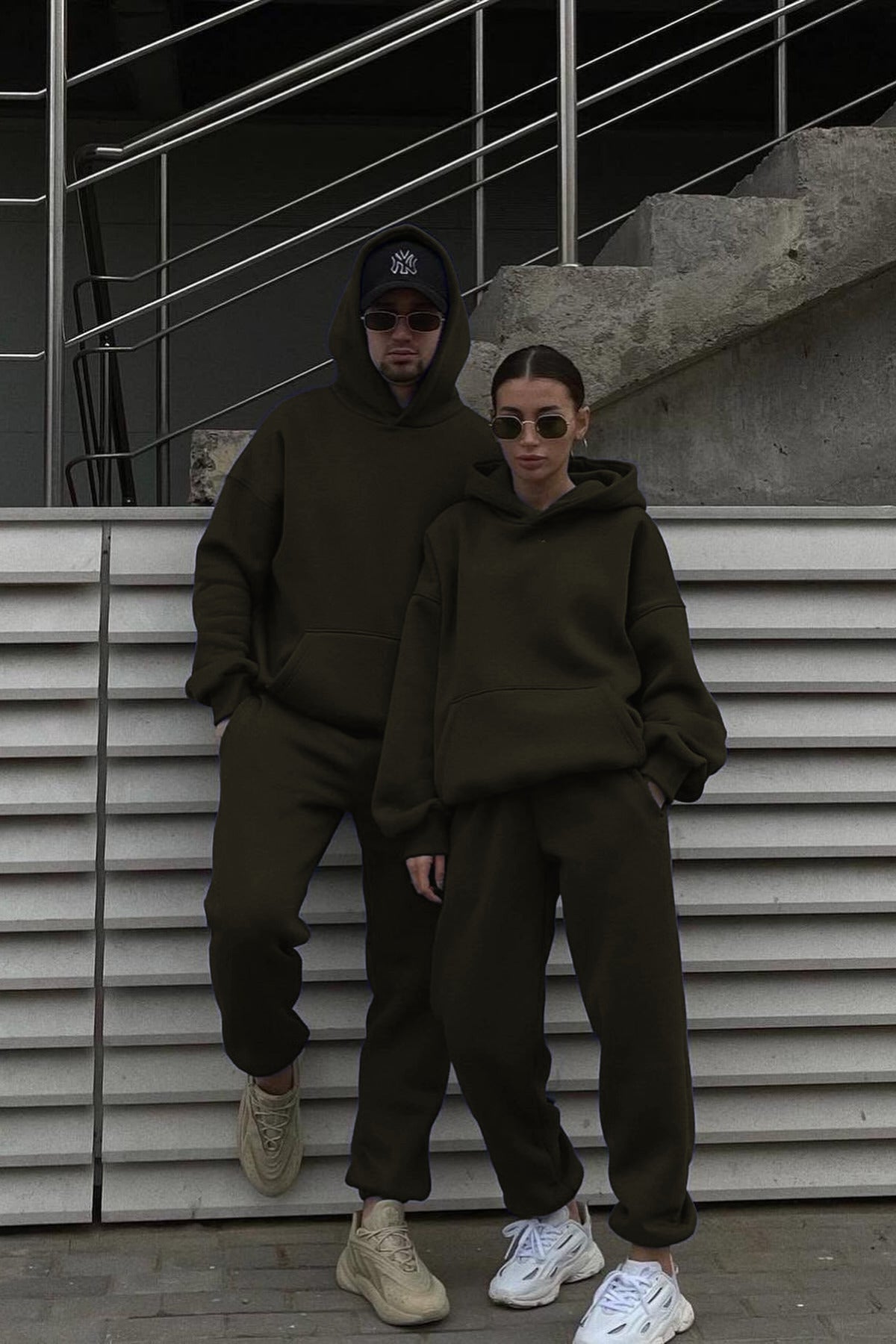 Unisex 3 İ̇pli̇k Şardonlu Oversi̇ze Çi̇ftleri̇n Kullanimina Uygun (tekli̇) - Haki - 2