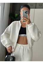 Kadin Casual Bomber Takim - Beyaz - 3