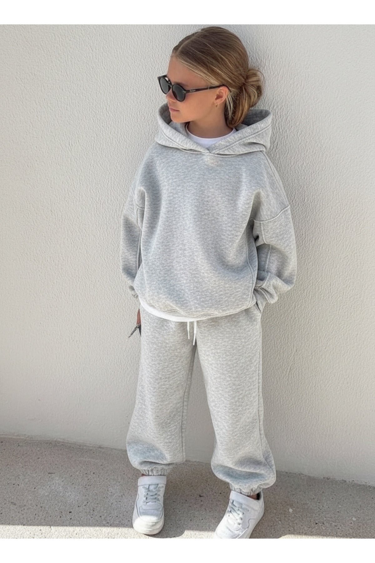 Çocuk Unisex 3 İ̇pli̇k Şardonlu Rahat Kesi̇m Kişlik Eşofman Takimi - Grimelaj - 1