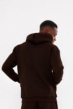 3iplik Bisiklet Yaka Kalın Sweatshirt Pamuklu - Kahverengi - 4