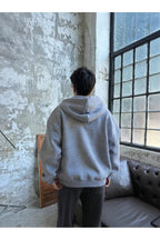 Erkek Unisex Model Basic 3i̇plik Kapşonlu Hırka - Gri Melanj - 3