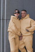 Unisex 3 İ̇pli̇k Şardonlu Çi̇ftleri̇n Kullanimina Uygun Jogger Eşofman Takimi (tekli̇) - Vizon - 1