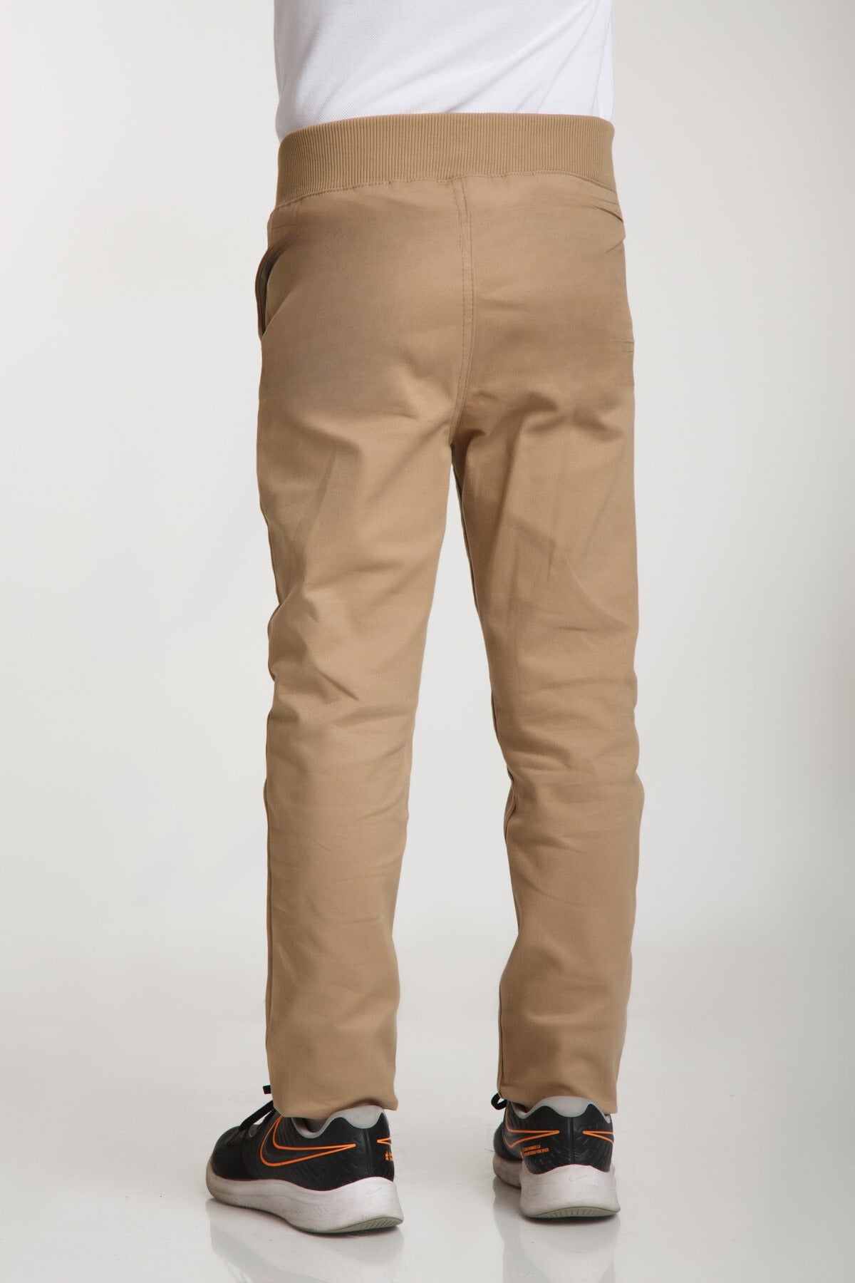 *kargo Cepli* Esnek Canvas Spor Model Gizli Bel Lastikli Çocuk Okul Pantolon - Bej - 2